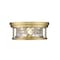 Z-Lite Clarion 2 Light Flush Mount, Rubbed Brass & Inner Clear Water & Outer Clear 493F2-RB - alternate 3